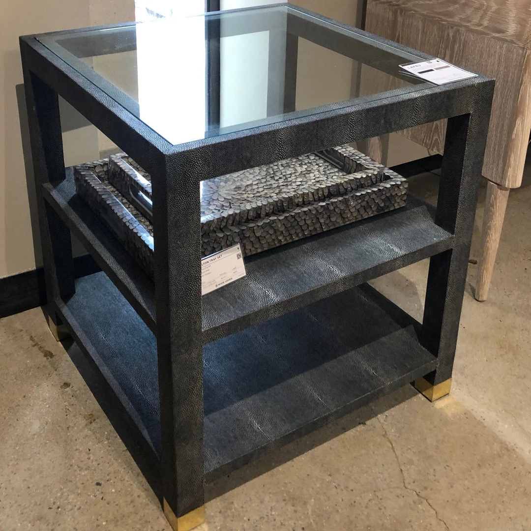 Made Goods Lafeu Side Table Single And Double Cool Grey Realistic Faux Shagreen New Arrivals 4 Made Goods Lafeu Side Table Single And Double Cool Grey Realistic Faux Shagreen New Arrivals