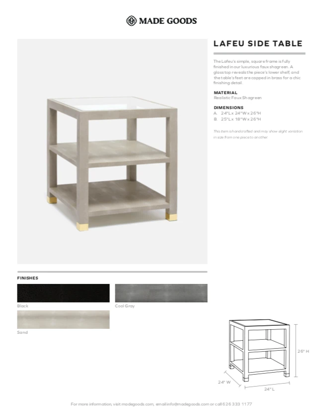 Made Goods Lafeu Side Table Single And Double Cool Grey Realistic Faux Shagreen New Arrivals 6 Made Goods Lafeu Side Table Single And Double Cool Grey Realistic Faux Shagreen New Arrivals