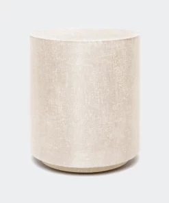 Made Goods Leonia Stool Warm Silver Faux Linen New Arrivals