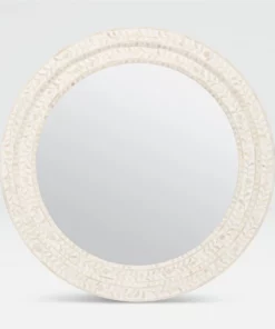 Made Goods Lexi Mirror 38" Natural Bone And White Resin