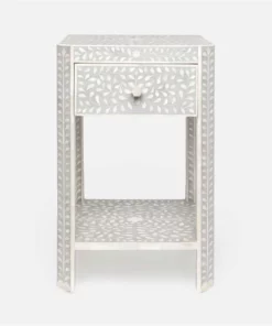 Made Goods New Arrivals Lexi Single Nightstand Natural Bone And Gray Resin