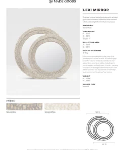 Made Goods Lexi Mirror 32" Natural Bone And Gray Resin