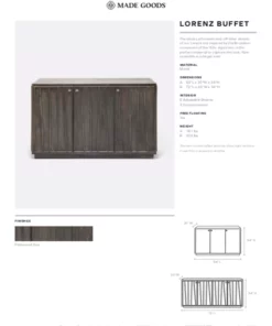 Made Goods Lorenz Buffet Patterned Zinc Metal Large