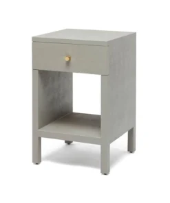 Made Goods New Arrivals Maris Single Nightstand Light Grey Faux Belgian Linen