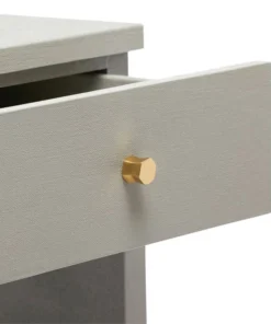 Made Goods New Arrivals Maris Single Nightstand Light Grey Faux Belgian Linen