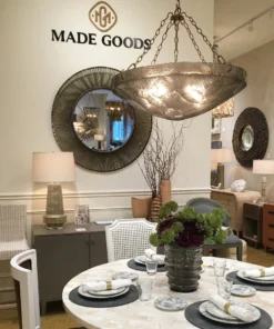 Made Goods New Arrivals Mikolas Chandelier Gold Metal