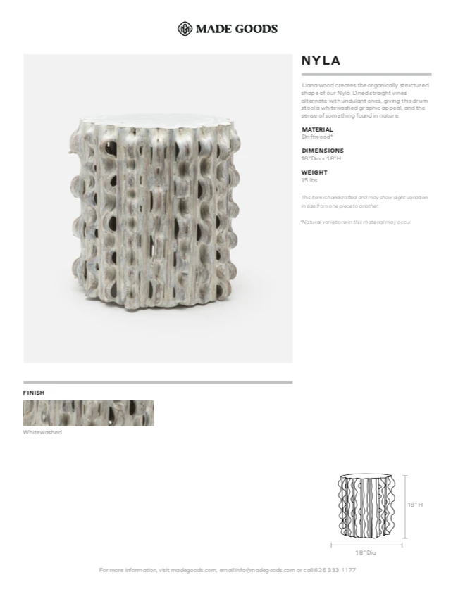 Made Goods Nyla Stool Whitewashed Driftwood New Arrivals 7 Made Goods Nyla Stool Whitewashed Driftwood New Arrivals