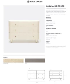 Made Goods Olivia 6 Drawer Dresser Off White Faux Raffia New Arrivals