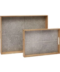 Made Goods Pace Tray Set Grey Hair On Hide New Arrivals