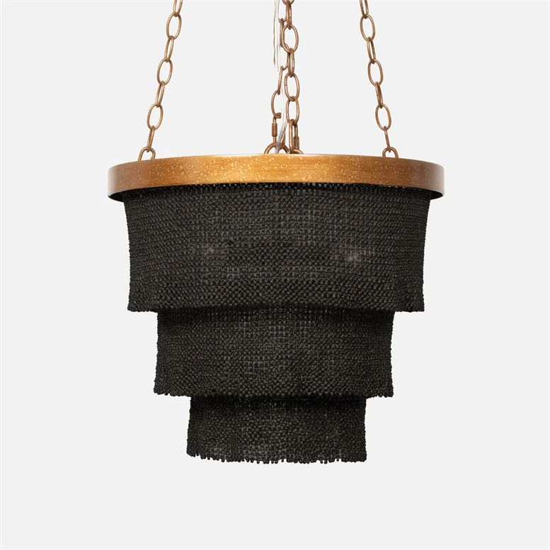 Made Goods Patricia Chandelier Small Black Coco Beads And Gold New Arrivals 3 Made Goods Patricia Chandelier Small Black Coco Beads And Gold New Arrivals