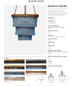 Made Goods Patricia Chandelier Small Black Coco Beads And Gold New Arrivals 9 Made Goods Patricia Chandelier Small Black Coco Beads And Gold New Arrivals