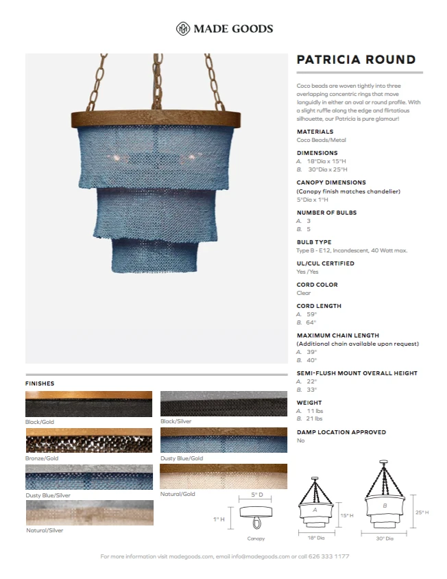 Made Goods Patricia Chandelier Small Black Coco Beads And Gold New Arrivals 6 Made Goods Patricia Chandelier Small Black Coco Beads And Gold New Arrivals