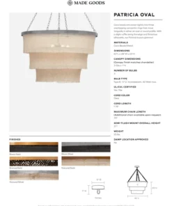 Made Goods New Arrivals Patricia Oval Chandelier Black Coco Beads And Silver