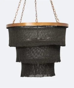 Made Goods Patricia Chandelier Black Coco Beads And Brass New Arrivals