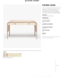 Made Goods New Arrivals Pierre Desk French Grey White Washed Oak