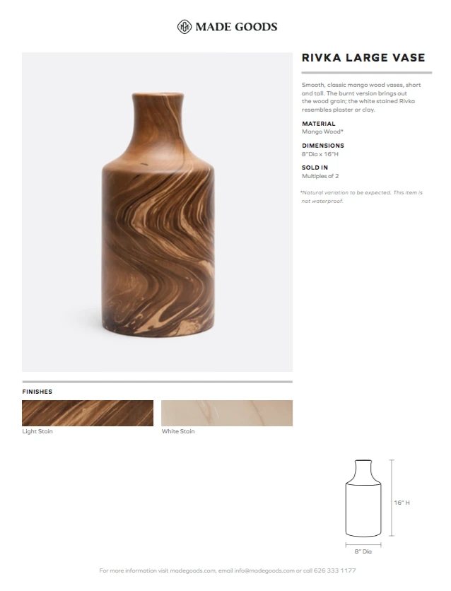 Made Goods New Arrivals Rivka Large Vase Set Of Two White Stain Mango Wood 5 Made Goods New Arrivals Rivka Large Vase Set Of Two White Stain Mango Wood