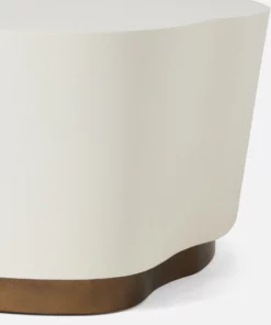 Made Goods Rockwell Coffee Table Large White Faux Belgian Linen New Arrivals