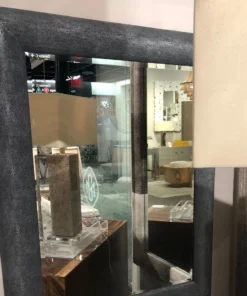 Made Goods Sabine Rectangular Mirror Cool Grey Faux Shagreen