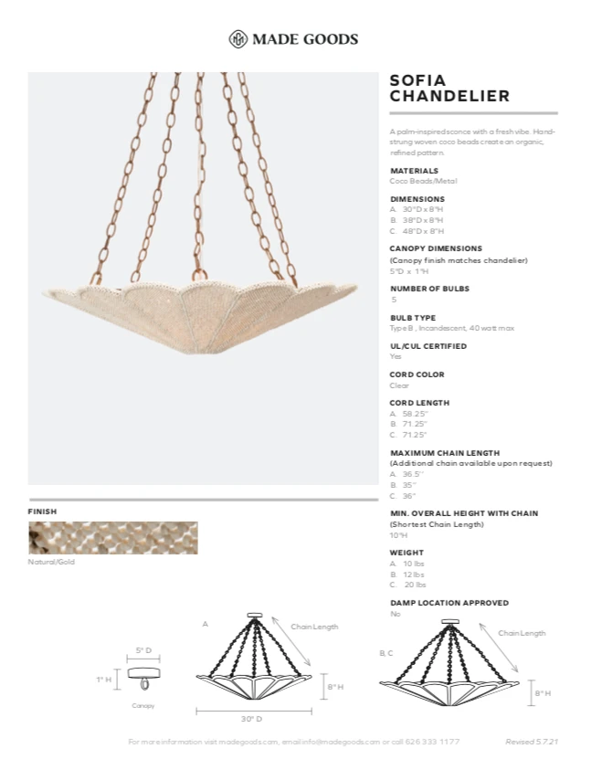 Made Goods Sofia Chandelier Small New Arrivals 6 Made Goods Sofia Chandelier Small New Arrivals