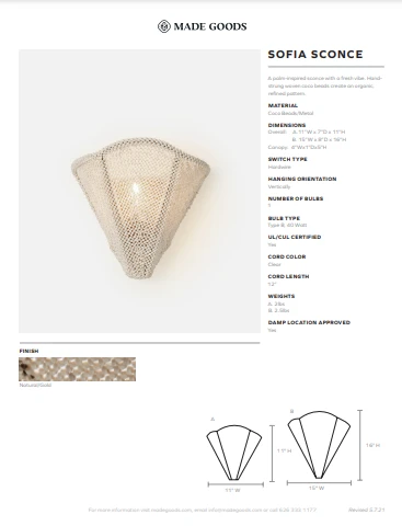 Made Goods Sofia Sconce Double New Arrivals 7 Made Goods Sofia Sconce Double New Arrivals