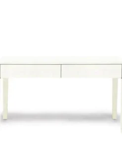 Made Goods New Arrivals Sorin 2 Drawer Desk Pristine Faux Shagreen