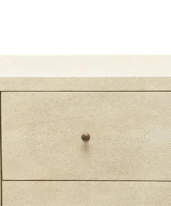 Made Goods Sorin 3 Drawer Single Nightstand Off White Faux Shagreen
