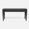 Made Goods Sorin 3 Drawer Desk Black Faux Shagreen