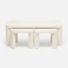 Made Goods Taylam Nesting Coffee Tables Large Off White Faux Raffia