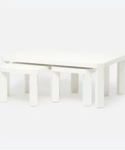 Made Goods Taylam Nesting Coffee Tables Large Pristine Faux Raffia