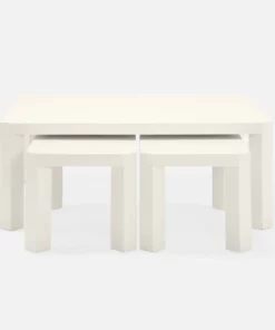 Made Goods New Arrivals Taylam Nesting Coffee Tables Small Off White Faux Raffia