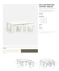 Made Goods Taylam Nesting Coffee Tables Small Pristine Faux Raffia New Arrivals