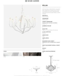 Made Goods Ulla Chandelier White Gesso Concrete New Arrivals