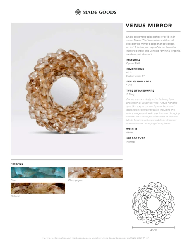 Made Goods Venus Mirror Champagne 6 Made Goods Venus Mirror Champagne