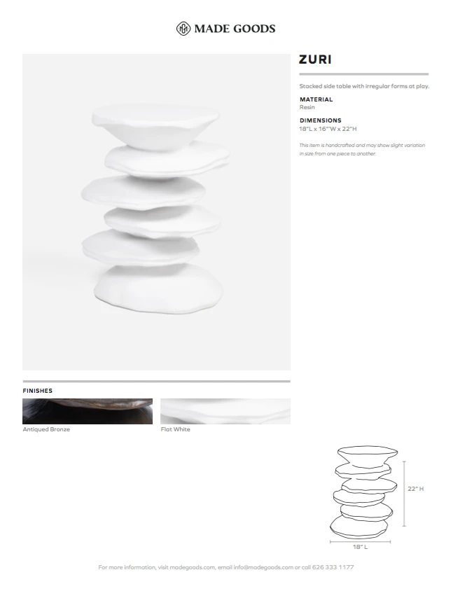 Made Goods Zuri Accent Table Bronze Resin New Arrivals 7 Made Goods Zuri Accent Table Bronze Resin New Arrivals