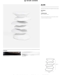 Made Goods Zuri Accent Table Flat White Resin New Arrivals