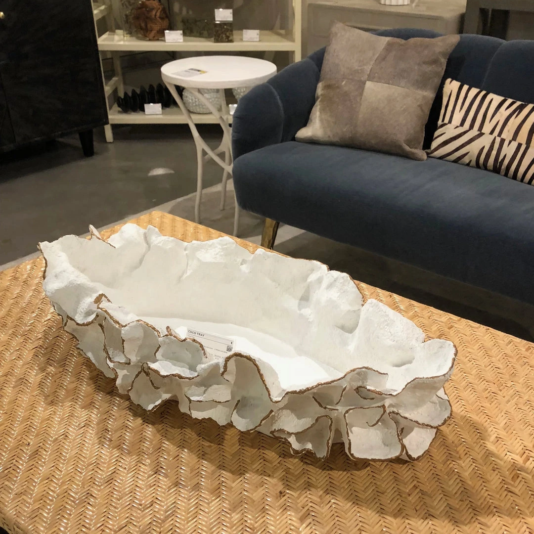 Made Goods Coco Tray White With Gold Faux Coral 5 Made Goods Coco Tray White With Gold Faux Coral