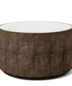 Made Goods New Arrivals Cara Cocktail Table Dark Mushroom Faux Shagreen