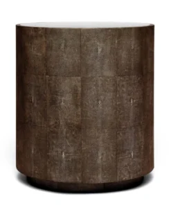 Made Goods Cara Side Table Dark Mushroom Faux Shagreen New Arrivals
