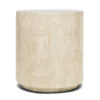 Made Goods New Arrivals Cara Side Table Ivory Faux Shagreen