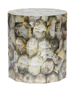 Made Goods Enzo Stool Silver Mother Of Pearl Shell