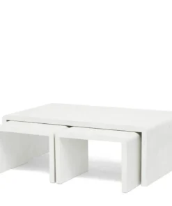Made Goods New Arrivals Harlow Nesting Coffee Tables Blanc Faux Shagreen