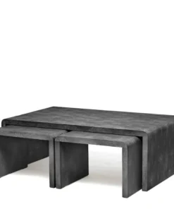 Made Goods Harlow Nesting Coffee Tables Cool Gray Faux Shagreen New Arrivals