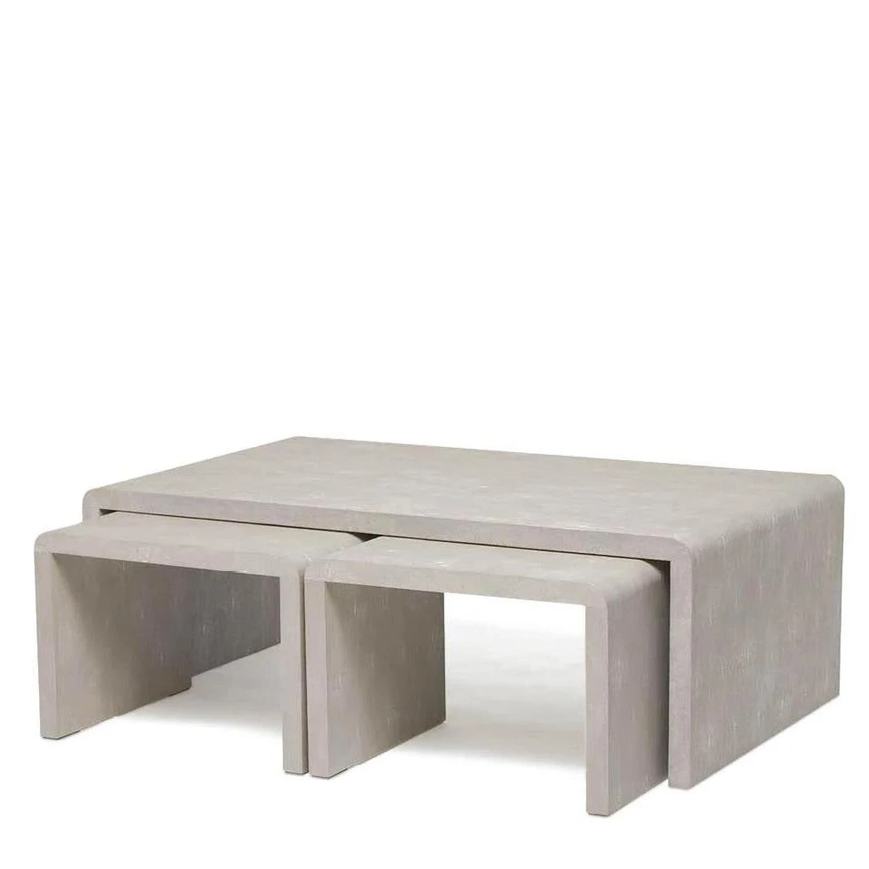 Made Goods Harlow Nesting Coffee Tables Sand Faux Shagreen 3 Made Goods Harlow Nesting Coffee Tables Sand Faux Shagreen