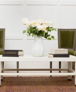 Made Goods New Arrivals Jarin Coffee Table White Faux Belgian Linen