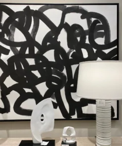 Bungalow 5 Maze Framed Silk Panel Black