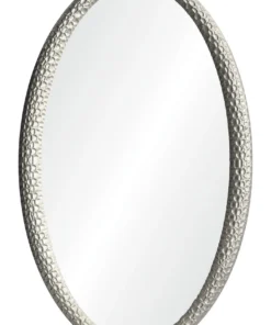 Mirror Home New Arrivals Jamie Drake Carved Oval Mirror Silver Leaf