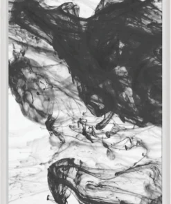 Natural Curiosities New Arrivals Black And White Ink And Water Framed Artwork No. 21