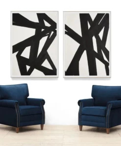 Natural Curiosities Black And White Abstract Painting 1 Framed Artwork