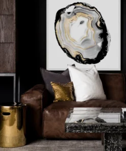 Natural Curiosities New Arrivals Black And White Geode 3 Framed Artwork