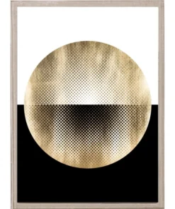Natural Curiosities Halftone Circles Gold Framed Artwork